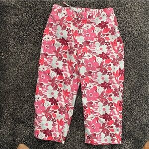 Patagonia GIRLS Boardie Capri Pants 10 Surfer Style Tie-Close Snap Cuff Roll EUC